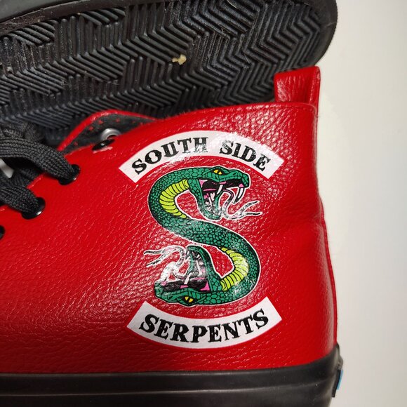 Hot Topic High Top Red Sneakers Ground Up Riverdale South Side Serpents Street - Picture 2 of 8